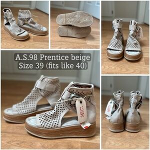 A.S.98 Womens Prentice Beige Shoes (NWT) size 39